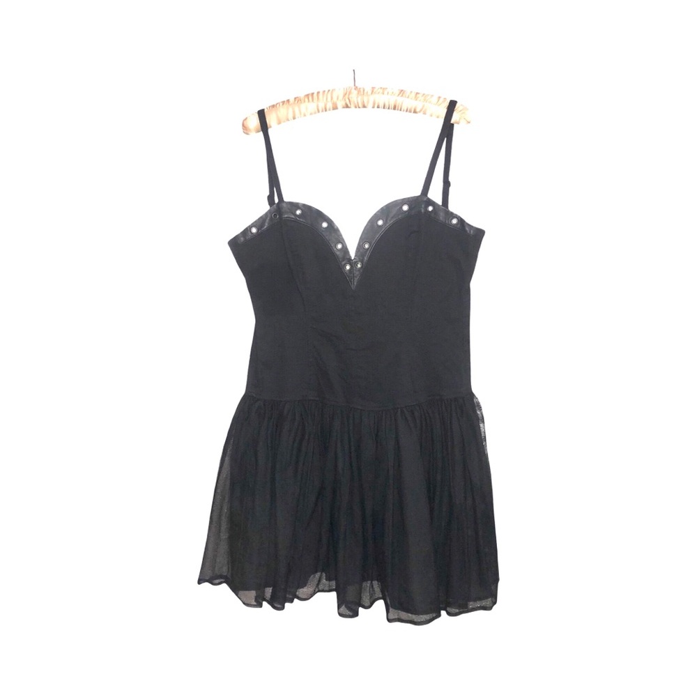 Royal Bones by Daang Goodman Black Grommet Babydoll Mini Dress red tag